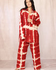 SHIBORI SILK SET RED POPPY