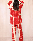 SHIBORI SILK SET RED POPPY