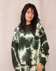 CASHMERE TIE DYE SWEATER FOREST GREEN