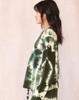 CASHMERE TIE DYE SWEATER FOREST GREEN
