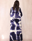 CASHMERE TIE DYE LONG CARDIGAN NAVY NIGHT