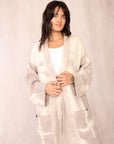 CASHMERE TIE DYE LONG CARDIGAN BEIGE SAND