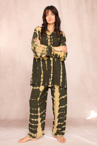 SHIBORI SILK SET JUNIPER GREEN