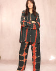 SHIBORI SILK SET BLACK QUEEN OF NIGHT