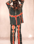 SHIBORI SILK SET BLACK QUEEN OF NIGHT