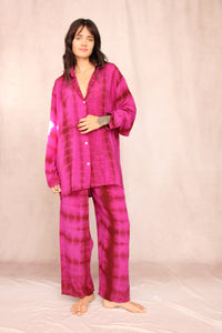 SHIBORI SILK SET PINK ORCHID