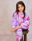 KIDS SHIBORI SILK SET LILAC