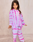 KIDS SHIBORI SILK SET LILAC