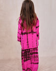 KIDS SHIBORI SILK SET FUCSIA