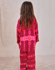 KIDS SHIBORI SILK SET RED PINK