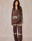 SHIBORI SILK SET BROWN WALNUT