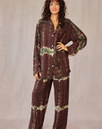 SHIBORI SILK SET BROWN WALNUT