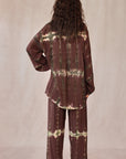 SHIBORI SILK SET BROWN WALNUT