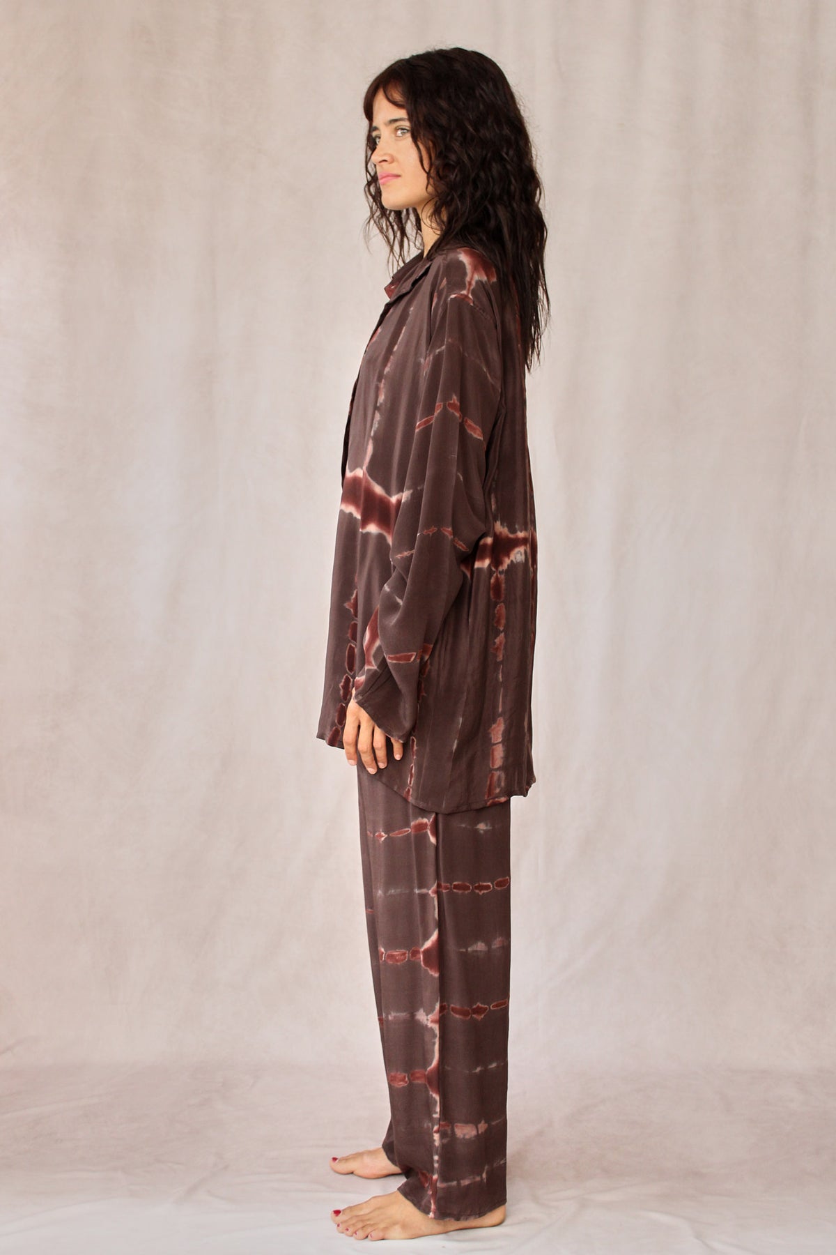 SHIBORI SILK SET WINTER BROWN