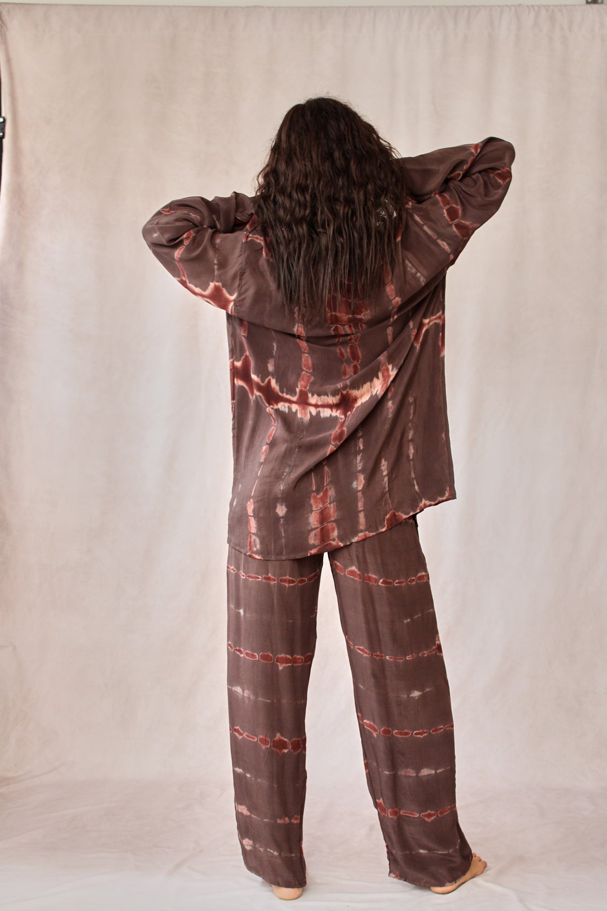 SHIBORI SILK SET WINTER BROWN