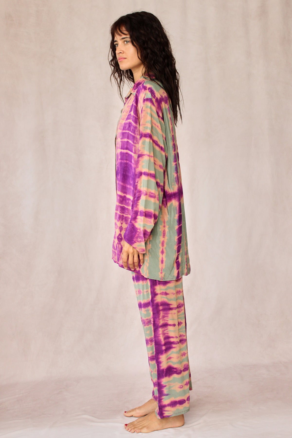 SHIBORI SILK SET GREEN ORCHID