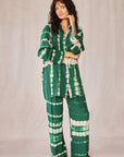 SHIBORI SILK SET GREEN CORAL