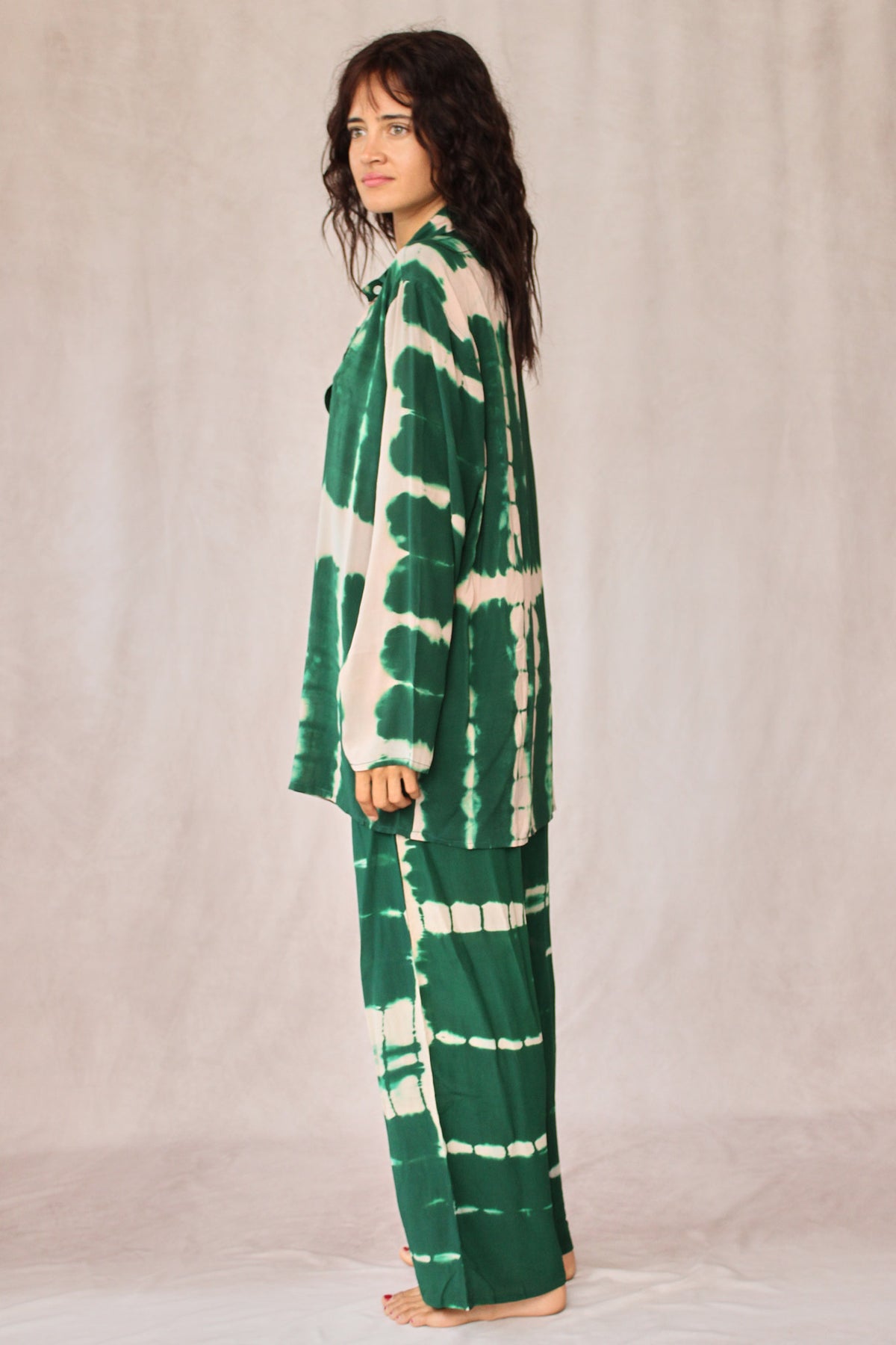 SHIBORI SILK SET GREEN CORAL