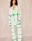SHIBORI SILK SET NEON GREEN