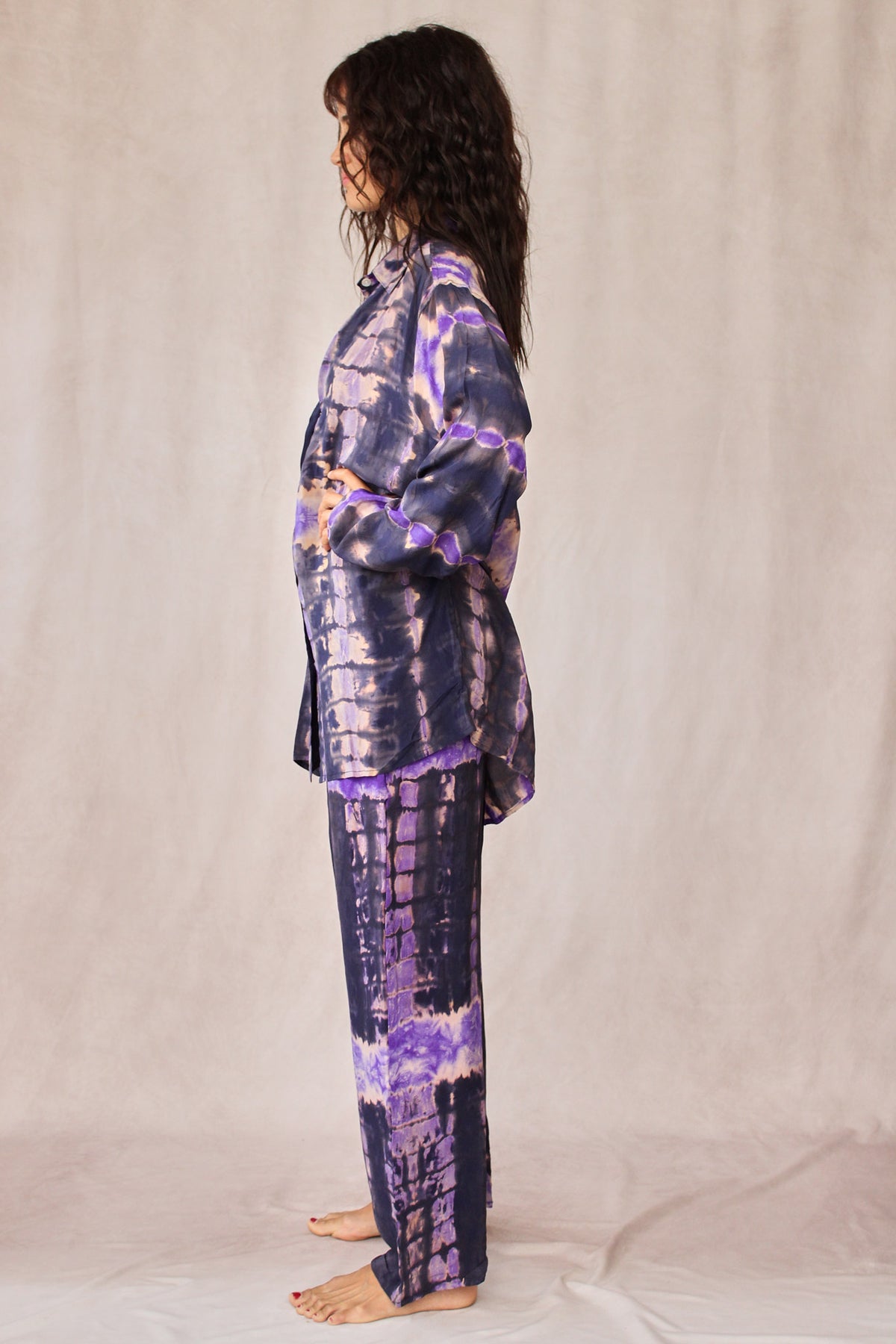 SHIBORI SILK SET BLUE BELLFLOWER