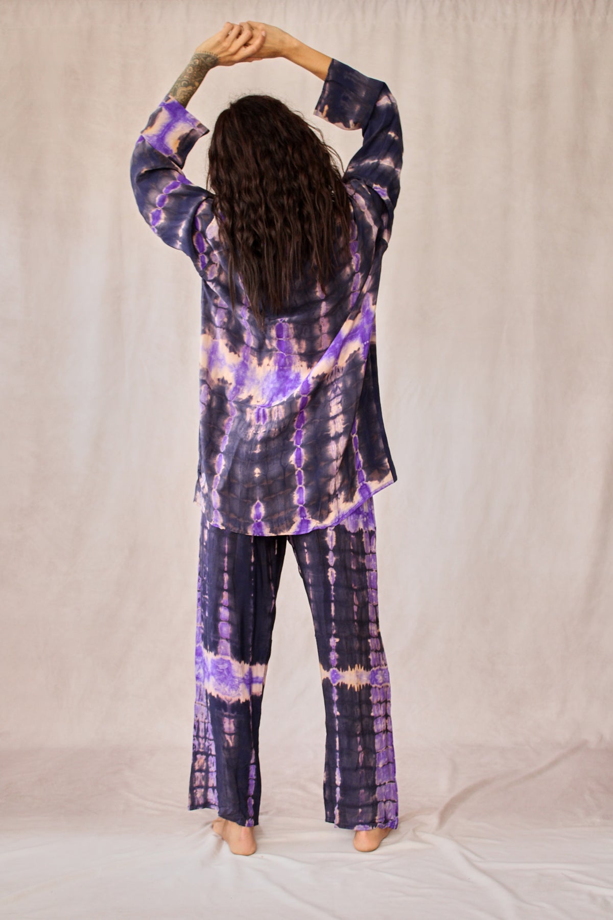 SHIBORI SILK SET BLUE BELLFLOWER