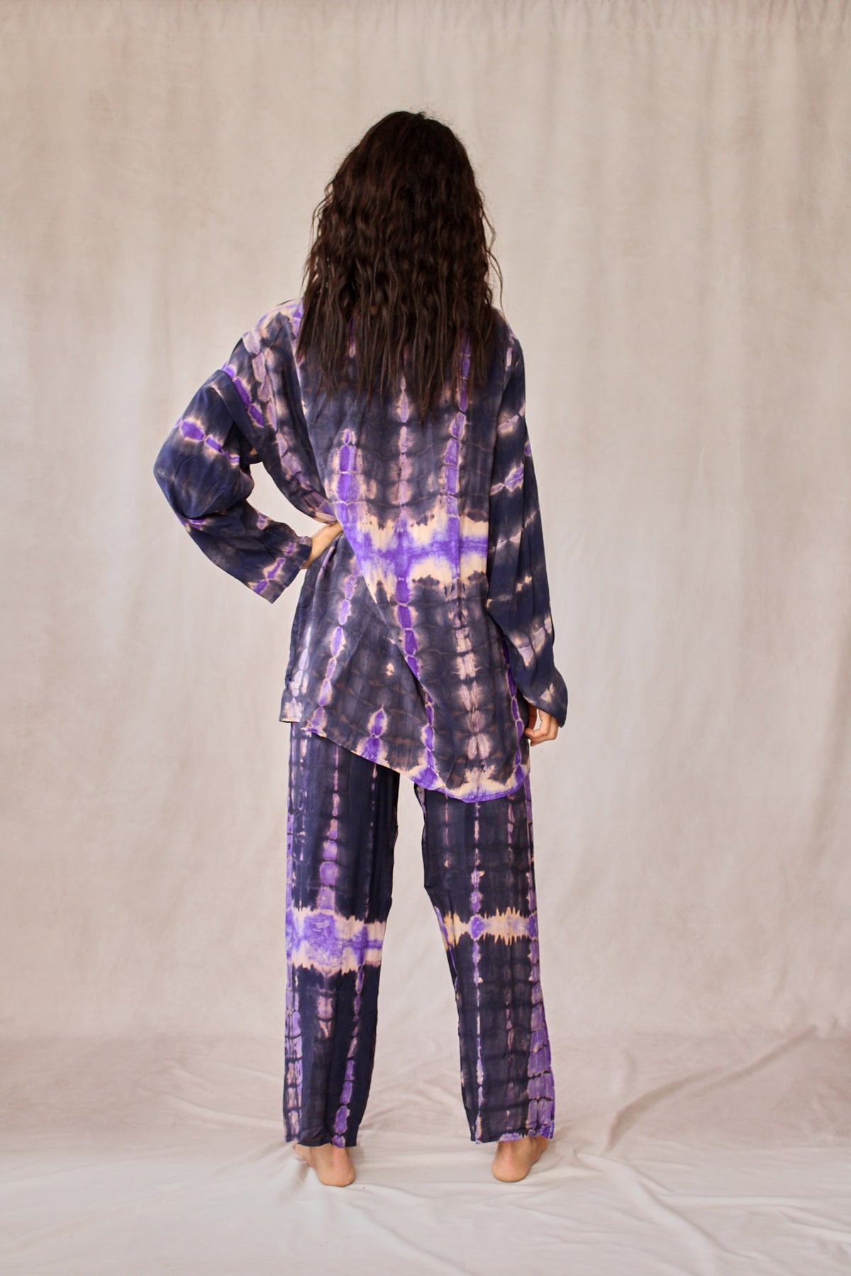 SHIBORI SILK SET BLUE BELLFLOWER