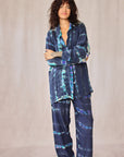 SHIBORI SILK SET BLUE HIBISCUS