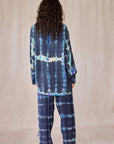 SHIBORI SILK SET BLUE HIBISCUS