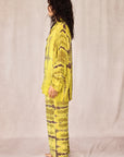SHIBORI SILK SET YELLOW TULIP