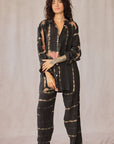 SHIBORI SILK SET BLACK STONE