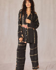 SHIBORI SILK SET BLACK STONE