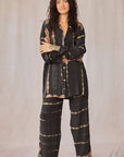 SHIBORI SILK SET BLACK STONE