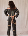 SHIBORI SILK SET BLACK STONE