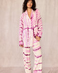 SHIBORI SILK SET PINK FLAMINGO