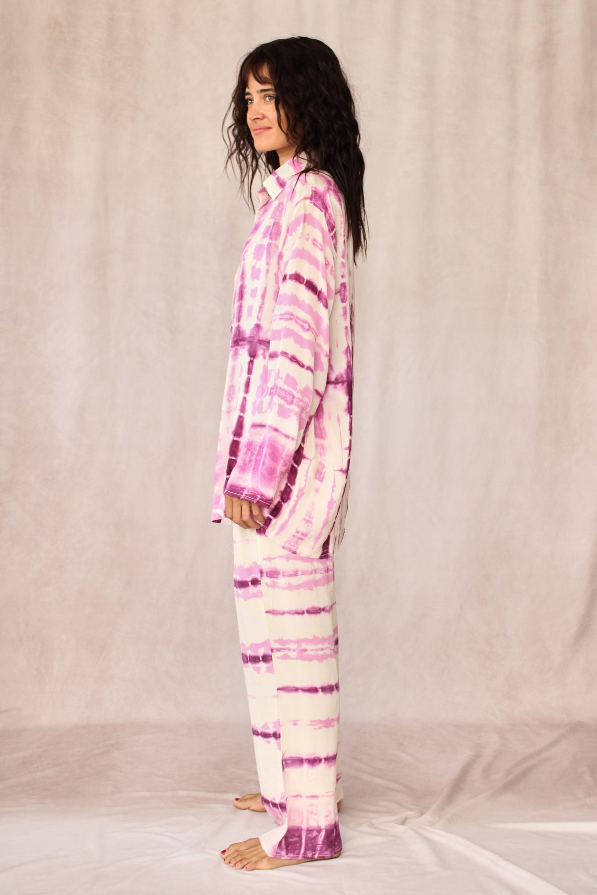 SHIBORI SILK SET PINK FLAMINGO