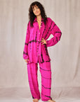 SHIBORI SILK SET FUCHSIA