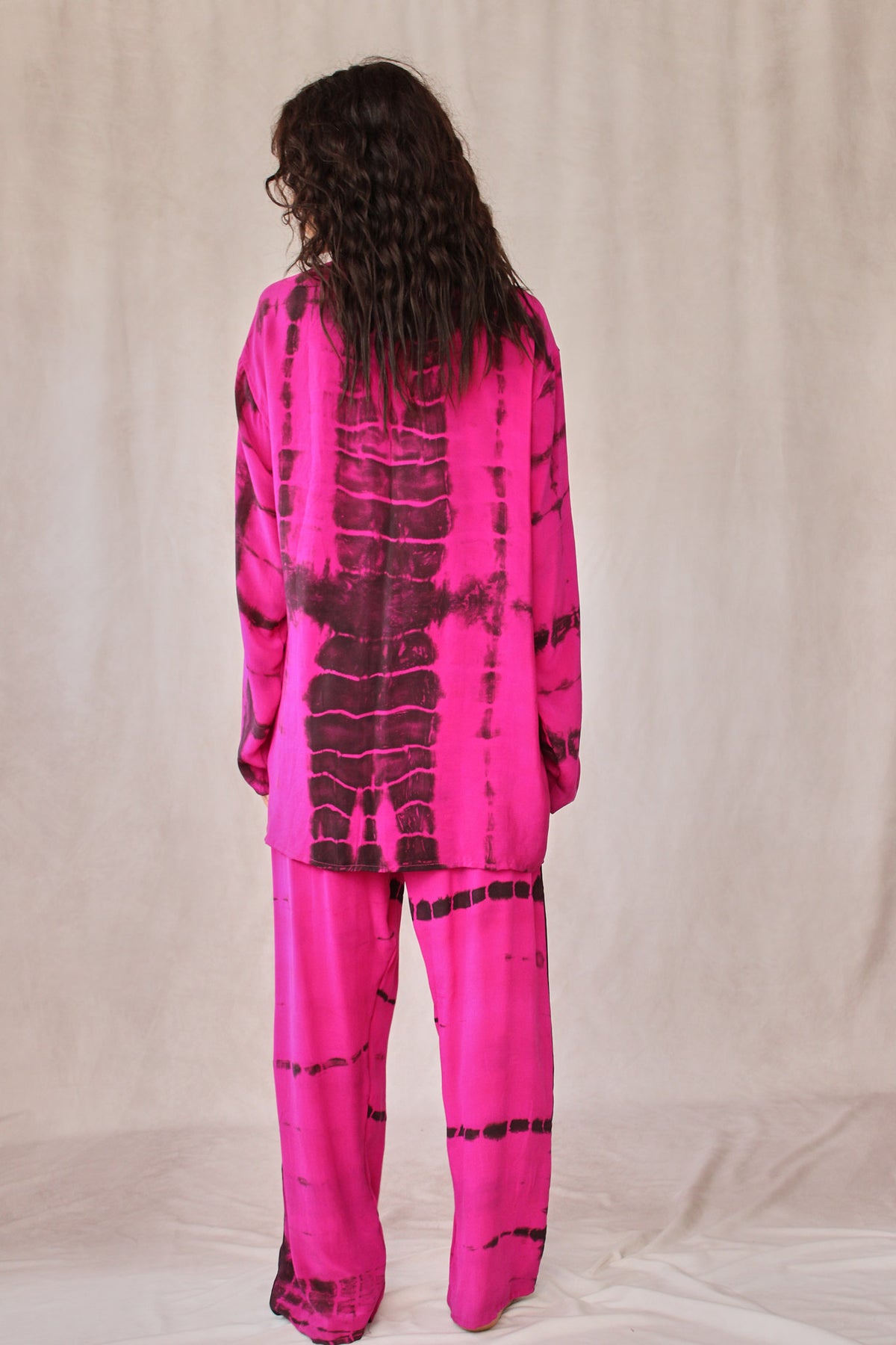 SHIBORI SILK SET FUCHSIA