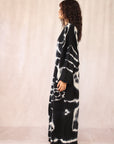 CASHMERE TIE DYE LONG CARDIGAN BLACK