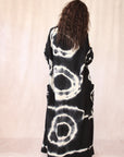 CASHMERE TIE DYE LONG CARDIGAN BLACK