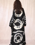 CASHMERE TIE DYE LONG CARDIGAN BLACK