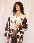 CASHMERE TIE DYE CARDIGAN BROWN