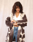 CASHMERE TIE DYE CARDIGAN BROWN