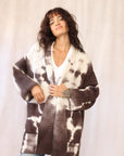 CASHMERE TIE DYE CARDIGAN BROWN